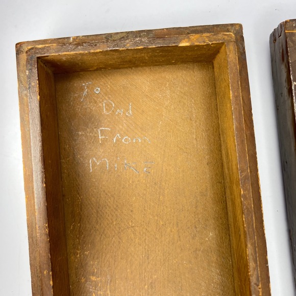 Vintage Handmade Wooden Pencil Box With Copper Bas-Relief Design Truck Transport - Picture 6 of 13